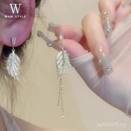Anting-anting untuk Wanita Cawangan Emas Daun Jed Anting-anting Jarum Perak Tulen Fesyen Panas Rumba
