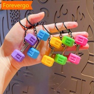【Forever】 Gym Mini 3D Dumbbell Sports Keychain Fashion PVC Car Key Ring Student Backpack Pendant Fit