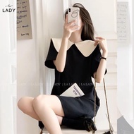 Váy V21 Babydoll Kẻ Xanh Dáng Sơ Mi Xoè Nhẹ Nhàng Công Sở