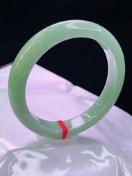 緬甸老坑 天然A貨翡翠手鐲 圈口61.2MM 冰糯滿豆綠 編號03036