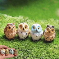Burung Hantu Mini Ungu 4 Pek Burung Hantu Kecil Patung Burung Hantu Miniatur Haiwan Resin Miniatur P