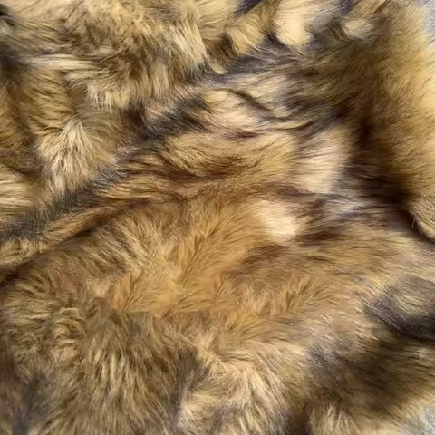 A4 Brown Yellow Dyed Tip Plush Fabric DIY Clothing Accessories Craft Material for Home Decor And Sew