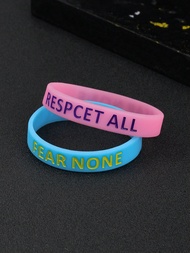 1 Set Deuce Brand Luminous Blue Engraved Letter Faith Sports Men Silicone Bracelet