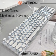 EWEADN TK100 Wired Mechanical Keyboard, 104 Keys Removable Typewriter Keyboard
