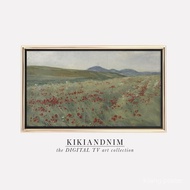 Samsung Galaxy S6 Rahmen | Mohnblumen Feld Malerei art for Bilderrahmen Tv | 1970er Jahre Bauernhof 