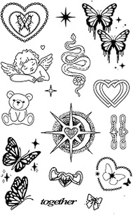 Cool Tattoos,Butterflylovesnaketogether,Butterfly Tattoos,Water-Resistant,Lasts 1-2 Weeks,Real Tatto