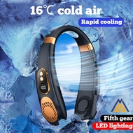 SG STOCK  portable fan neck fan fan 3-speed silent strong wind  Mini Handheld Fan Hands-free Neck Fa