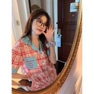Ladies Pajamas Set Summer Pajamas Pajamas Niche Pajamas High-End Pajamas ins Style Pajamas Contrast 