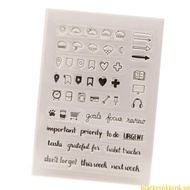 BLACK Weather Signs Clear Stamp Time Words Transparent Stamp Silicone Stamp for Card Making Scrapboo