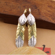 จี้ขนนกเงินก่อนเงิน Goros สะพานสูงเงอะงะจี้ห้อยสำหรับผู้ชายและผู้หญิงเงินแท้925 goros เครื่องประดับเ