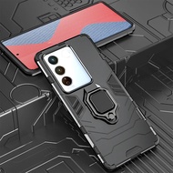 Shockproof Armor Case for Vivo V27 5G V27e Silicone+PC Metal Ring Stand Phone Back Cover For Vivo V2