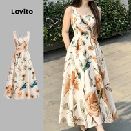 (New Arrival) Lovito Elegant Dress Ruffle Hem Spring/summer Dress for Women L196ED610 Lovito Corak P