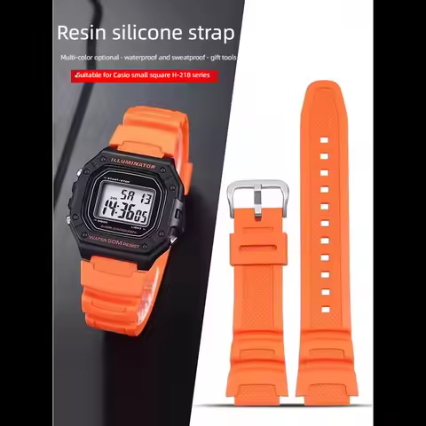 18mm silicone resin strap For Casio DW-291H/DW-290 W-218H/219H AQ-S810W AEQ-110W AE1200/1000/1300 Wa