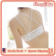 SIMPLICO Ladies Women Push Bra Padded Full Cup Tube Bra Singlet Top (Type 5: Cross Back)