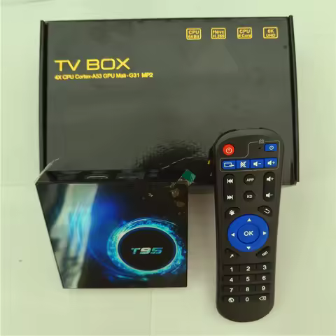 2025 T95 Android TV Box Android 10.0 OS 4GB 128GB Media Player Support H.265 Dual Wifi BT5.0 Set Top