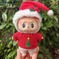 TIMEKEY For 17cm Labubu Doll Clothes Christmas Clothes Sweater Doll Clothes Color Match Hats Dolls A