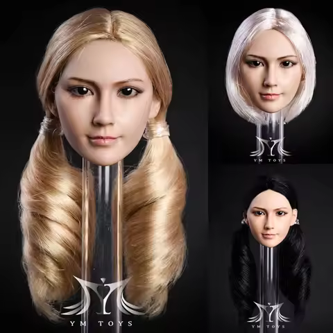 YMTOYS YMT010 1/6 Female The Asia Beauty Head Sculpture Carving Hair Be Transplant Model Fit 12" TBL