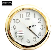 Velashop นาฬิกาแขวนผนังไซโก้ SEIKO สีทอง เรืองแสง มีพรายน้ำ รุ่น QXA313G, QXA313