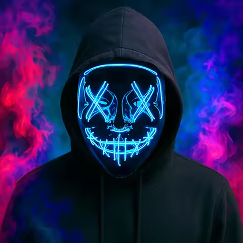 Mask Wireless LED Purge Election Year Mask Halloween Easter Scary Cool Mask Decoration Halloween Pur