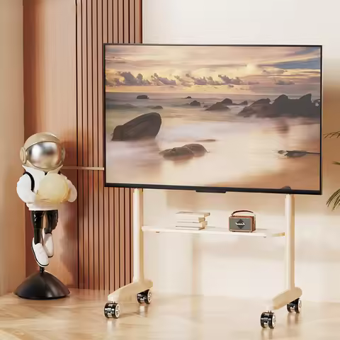 BEISHI Rolling TV Stand for 32-90inch TV, Portable TV Stand with Wheels Holds up to 176 LBS Height A