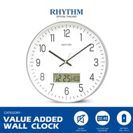 นาฬิกาติดผนัง RHYTHM นาฬิกาแขวนผนังโมเดิร์น นาฬิกาแต่งห้องสีขาว ขนาด 30.5 ซม.จอแสดงวันที่ เครื่องเดินเงียบไร้เสียงรบกวน