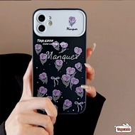 Infinix Smart 8 7 5 2020 Hot 40i 30 30i 30Play 20 20i 20Play Spark Go 2024 Note 12 G96 Hot 8 10 Lite Hot 12 11 10 Play Purple Little Flowers Large Window Lens Phone Case Soft Cover