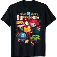 Premium Cotton T-Shirt Marvel Group Shot I Teach Superhero Print Grade 1 S-5XL Delivery 2-3 Days