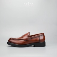 GIÀY TÂY XỎ DA THẬT TRẺ TRUNG ĐẾ CHUNKY - GRACE SAIGON URBAN FLEX PENNY LOAFER 612 BROWN