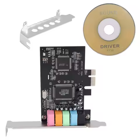 Pcie Sound Card 5.1, PCI Express Surround Card 3D Stereo Audio With High Sound Performance PC Sound 