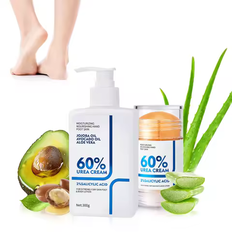 Two-Piece Set Includes 60% Urea Hydrating Foot Cream and Body Cream for Dry Cracked Hands and Heels 