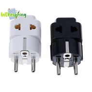 [spring-t] 1 to 2 Splitter Germany France 5mm plug to universal UK/US/EU/AU 2/ 3 pin soet new