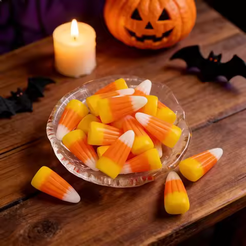 10-100pcs Halloween Resin Candy Corn Artificial 3D Candy Corn Bead Fall Faux Fake Corn Candy Hallowe