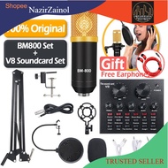 BM 800 Mic with Free Earphones Microphone Condenser V8 For Radio Braodcasting Singing Recording KTV 