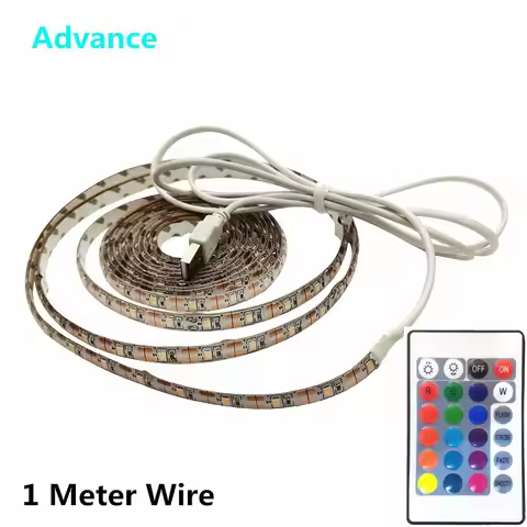 USB LED-Strip 1 Meter Wire SMD3528 light 5V adapter string Christmas desk tape TV Background Lightin
