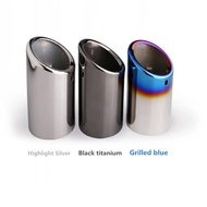 2Pcs Stainless Steel Auto Exhaust Muffler Pipe Tip Cover Atreus For 2011-2013 VOLVO S60 V40 V60 XC60