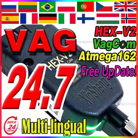 2025 Newest VCD'S V25.3 VAG'C0M V24.7 VAG C0m Popular Francais Hex Atmega162 V2 FOR V-W AU-DI Sko-da