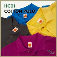 HC01 Unisex Plain Cotton Polo Tee Oren Sport