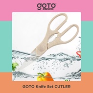Goto Cutler Kitchen Knife Pisau Dapur Tajam Wadah tempat Set Isi 5 Pcs - Cream R2A3