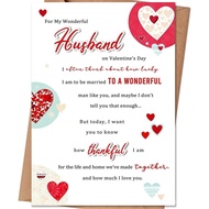 Valentines Card for Husband, Romantic Valentine's Day Card Gifts for Husband from Wife, Husband Vale