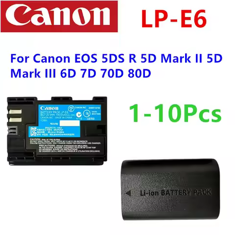 LP E6 LPE6 LP-E6 E6N Battery For Canon EOS 5DS R 5D Mark II 5D Mark III 6D 7D 70D 80D Camera