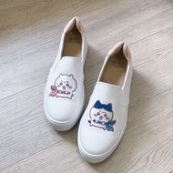 吉伊卡哇 小可愛與小八貓討伐棒電繡厚底懶人鞋不彎腰鞋-小白鞋