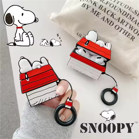 Anime Snoopy Earphone Case Cute Dog House for AirPods 3 1 2 Pro Cartoon Bluetooth Earphone Cover Pro