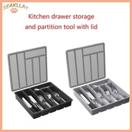 SC Convenient Drawer Storage Divider with Cover Drawer Divider Kitchen Drawer Organizer for Spoons and Forks