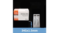 Painless 34G 1.5mm 4mm 36G 4mm Needle 1ml Luer Lock Syringe with 26G Needle