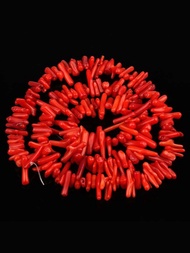 1 條天然紅色不規則珊瑚形假珍珠，適用於手工 DIY 女士貝殼項鍊、手鍊、耳環、髮飾和禮品製作