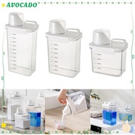 AVOCAYY Washing Powder Dispenser, Transparent Plastic Detergent Dispenser, Portable Airtight with Lids Laundry Detergent Storage Box Laundry Room Accessories