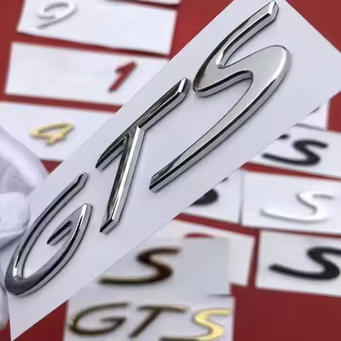 Top Quality 3D Car Letter Rear Trunk Logo Emblem Badge for GTS GT1 GT2 GT3 GT4 RS S 4