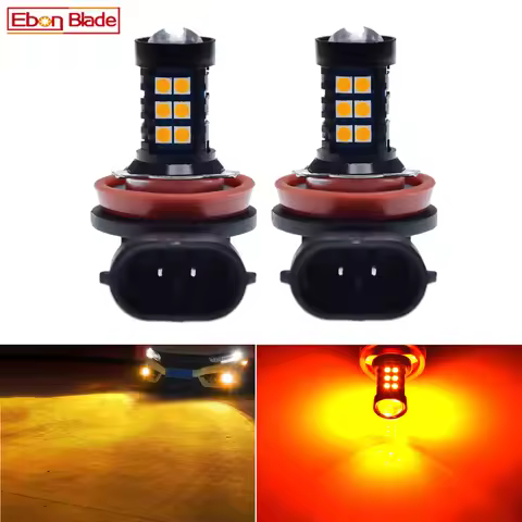 2Pcs Car Led H8 H11 H16JP 3030 30SMD Auto Fog Light Lamp Bulbs Projector Lens Running Driving Light