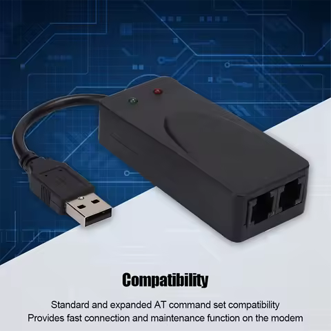 USB Fax Modem Dual Port USB2.0 56K V.92 V.90 External Modem Driver for Win 7 8 10 XP Receive Send Fa