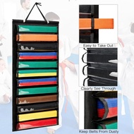 [lzdjlmy2ua] Karate Belt Wall Hanging Storage with 12 Belt Capacity Space Saving 35x72cm